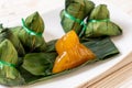 Zongzi or Traditional Chinese Sticky Rice Dumplings Royalty Free Stock Photo