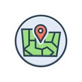 Color illustration icon for Zoning, field and region