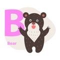 Zoo ABC Letter with Cute Bear Cartoon Vector