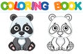 Zoo animal for children coloring book. Funny panda in a cartoon style. Trace the dots and color the picture