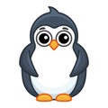 Zoo animal. Funny little penguin in a cartoon style