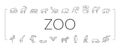 Zoo Animals, Birds And Snakes Icons Set Vector . Royalty Free Stock Photo