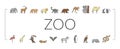 Zoo Animals, Birds And Snakes Icons Set Vector . Royalty Free Stock Photo