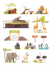 Zoo Animals Cartoon Icons Collection Royalty Free Stock Photo