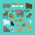 Zoo Animals Icons Royalty Free Stock Photo