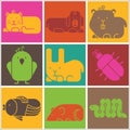 Zoo animals icons Royalty Free Stock Photo