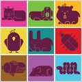 Zoo animals icons Royalty Free Stock Photo