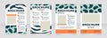 Zoo blank brochure layout design. Creative animal print. Vertical poster template set with empty copy space for text. Premade