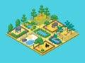 Zoo Concept 3d Isometric View. Vector