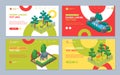 Zoo Concept Landing Web Page Template Set 3d Isometric View. Vector Royalty Free Stock Photo