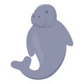 Zoo dugong icon cartoon vector. Underwater animal