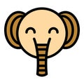 Zoo elephant icon vector flat