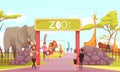 Zoo Entrance Gate Cartoon Illustration Royalty Free Stock Photo