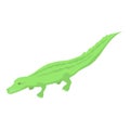 Zoo green crocodile icon, isometric style