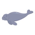 Zoo marine icon cartoon vector. Sea dugong