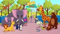 Zoo Park Animals Species Cartoon Vector Concept Royalty Free Stock Photo