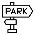 Zoo park direction icon outline vector. Movie card