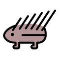 Zoo porcupine icon color outline vector