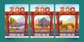 Zoo posters with african animals and wooden arch