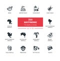 Zoo wayfinding - modern vector line icons set