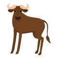 Zoo wildebeest icon, cartoon style Royalty Free Stock Photo
