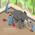 Zoo Workers Isometric Illustration Royalty Free Stock Photo