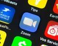 Zoom app on Apple iPhone screen Royalty Free Stock Photo