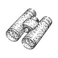 zoom binoculars sketch hand drawn vector Royalty Free Stock Photo