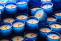 Zoom on Blue Candels Royalty Free Stock Photo