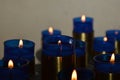 Zoom on Blue Candels Royalty Free Stock Photo