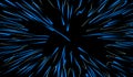 zoom blue speed line Anime on black background for comic Royalty Free Stock Photo