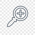 Zoom in concept vector linear icon isolated on transparent background, Zoom in concept transparency logo in outline style