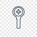 Zoom concept vector linear icon isolated on transparent background, Zoom concept transparency logo in outline style