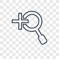Zoom concept vector linear icon isolated on transparent background, Zoom concept transparency logo in outline style