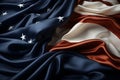 Closeup of Rippled Silk Flags of United States of America (AI generated) Royalty Free Stock Photo