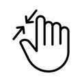 Zoom Gesture linear logo mark in black and white Royalty Free Stock Photo