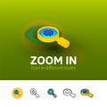 Zoom in icon in different style Royalty Free Stock Photo
