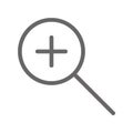 Zoom icon vector eps10. Magnifier with symbol plus. Zoom icon. plus grey sign. Royalty Free Stock Photo