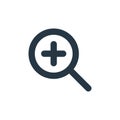 zoom in icon vector from essentials ui concept. Thin line illustration of zoom in editable stroke. zoom in linear sign for use on Royalty Free Stock Photo