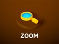 Zoom isometric icon, isolated on color background Royalty Free Stock Photo