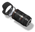 Zoom lens with hood and filter Royalty Free Stock Photo