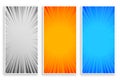 Zoom line rays abstract banners set of three Royalty Free Stock Photo