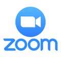 Zoom Logo. Blue Camera Icon