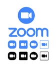 Zoom logo editorial vector illustration on white Royalty Free Stock Photo