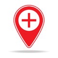zoom in map pin icon. Element of warning navigation pin icon for mobile concept and web apps. Detailed zoom in map pin icon can be