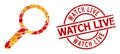 Distress Watch Live Watermark and Zoom Autumn Collage Icon with Fall Leaves