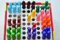 Multicolored Felt-tip pens in their carton box Royalty Free Stock Photo