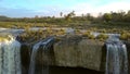 Zoom out of Dray Nur Waterfall and River Landscape