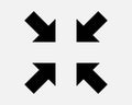 Zoom Out Icon 4 Arrows Arrow Point Pointer Gesture Aim Target Location Position Navigation Sign Symbol EPS Vector