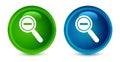 Zoom out icon artistic shiny glossy blue and green round button set Royalty Free Stock Photo